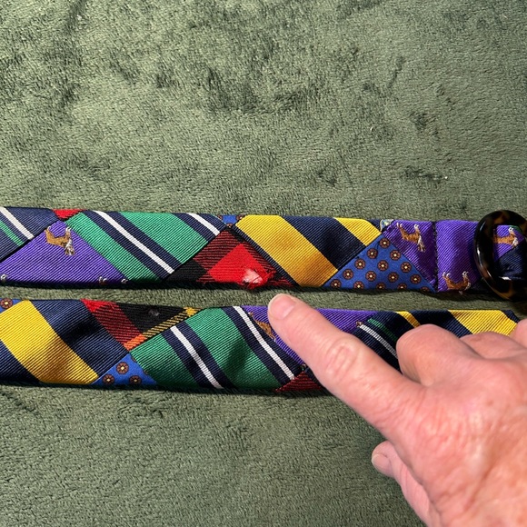 J. Crew Multicolor Plaid Belt with Tortoise Buckle See Pictures and Read S/M 40” - Picture 8 of 16
